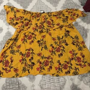 Summer time floral off the shoulder top